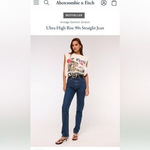 Abercrombie & Fitch Dark Blue Straight Leg Jeans